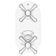 DXV Oak Hill 2-Handle Thermostatic Valve Trim Only with Cross Handles in Polished Chrome (D35155528.100)
