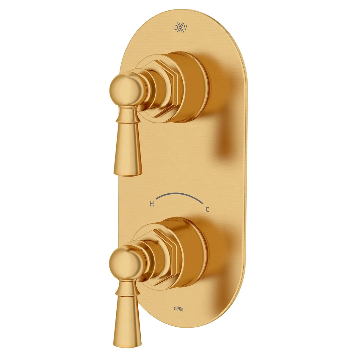 DXV Oak Hill 2-Handle Thermostatic Valve Trim Only with Lever Handles in Satin Brass (D35155527.427) - view 3