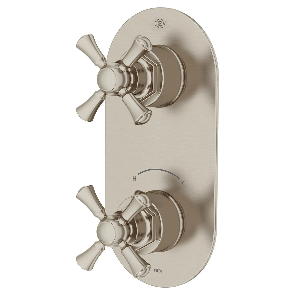DXV Oak Hill 2-Handle Thermostatic Valve Trim Only with Cross Handles in Brushed Nickel (D35155528.144) - view 3