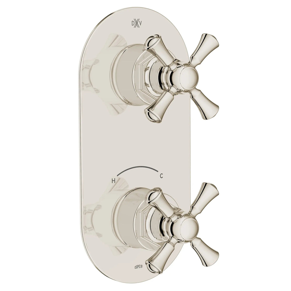 DXV Oak Hill 2-Handle Thermostatic Valve Trim Only with Cross Handles in Platinum Nickel (D35155528.150) - view 2