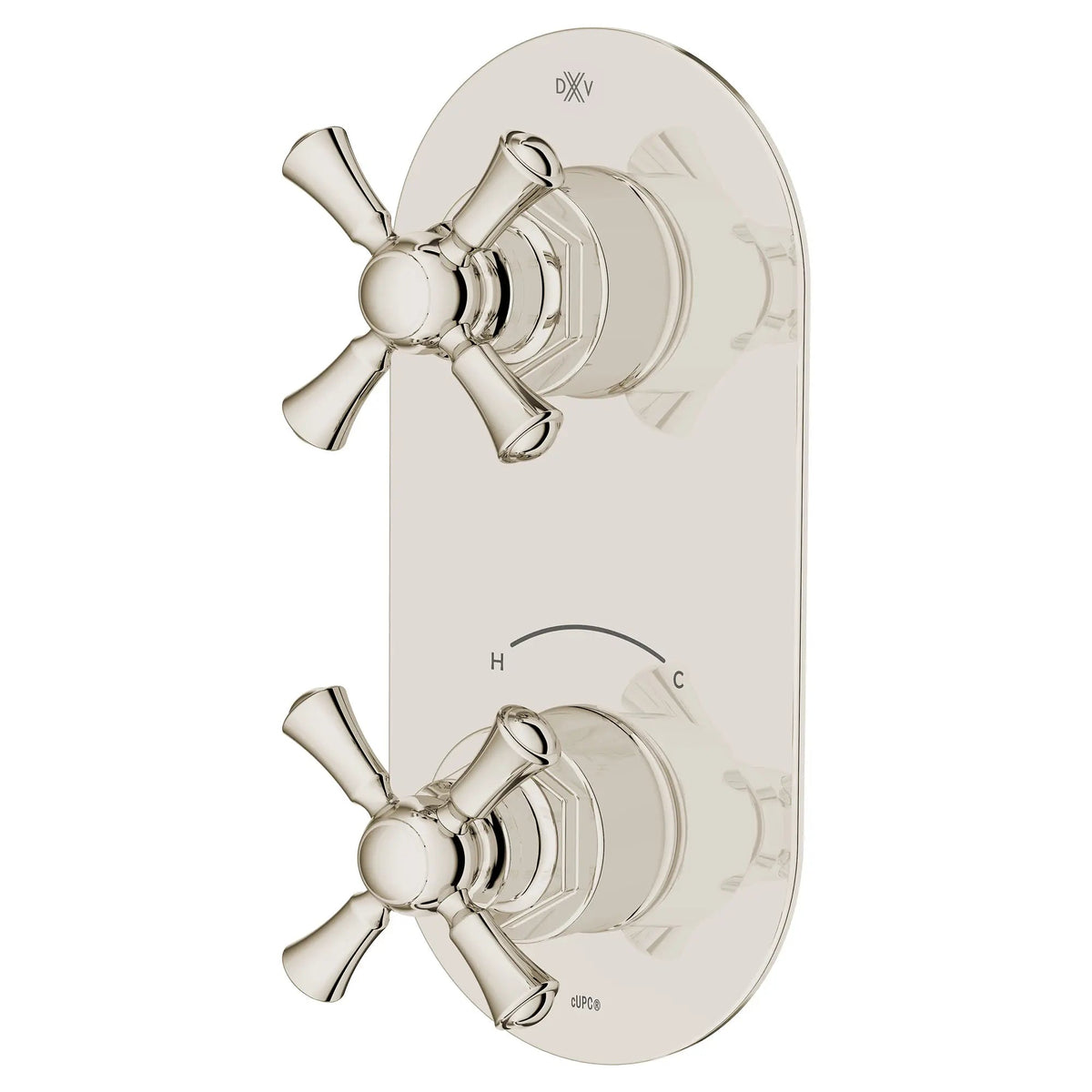 DXV Oak Hill 2-Handle Thermostatic Valve Trim Only with Cross Handles in Platinum Nickel (D35155528.150) - view 3