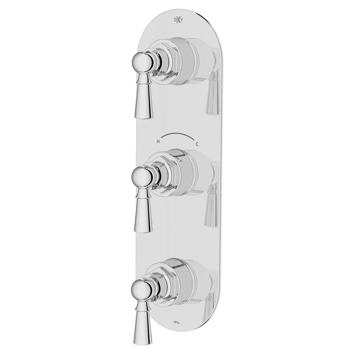 DXV Oak Hill 3-Handle Thermostatic Valve Trim Only with Lever Handles in Polished Chrome (D35155537.100) - view 3