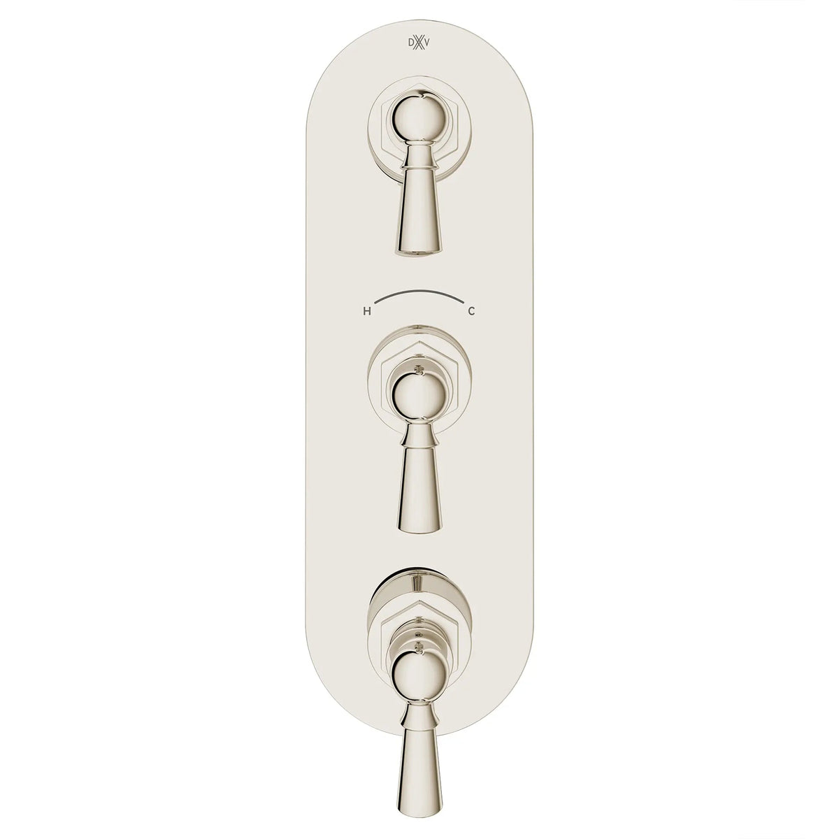 DXV Oak Hill 3-Handle Thermostatic Valve Trim Only with Lever Handles in Platinum Nickel (D35155537.150)