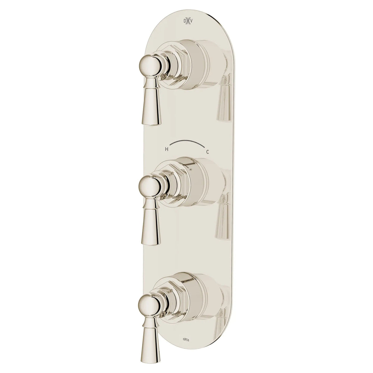 DXV Oak Hill 3-Handle Thermostatic Valve Trim Only with Lever Handles in Platinum Nickel (D35155537.150) - view 3