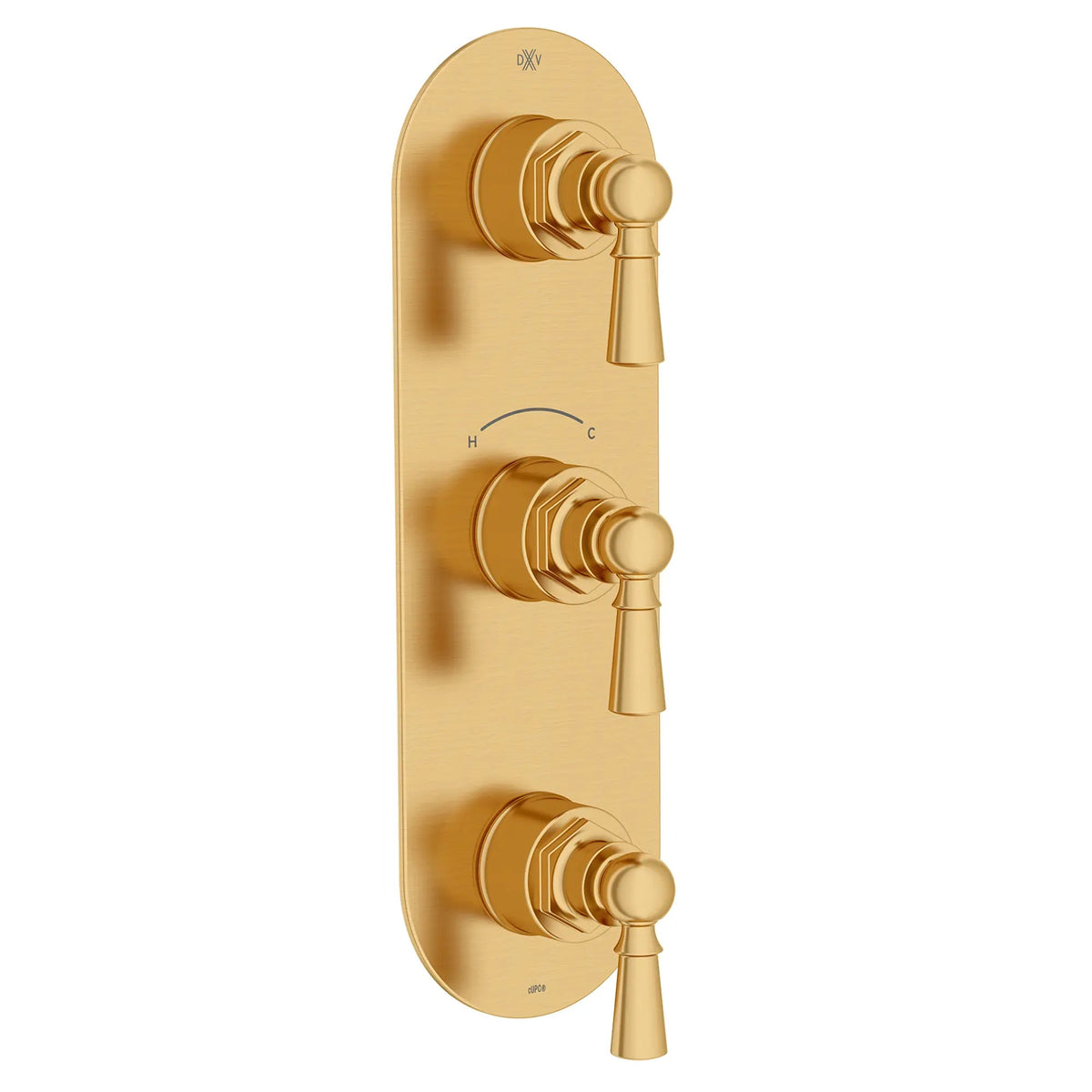 DXV Oak Hill 3-Handle Thermostatic Valve Trim Only with Lever Handles in Satin Brass (D35155537.427) - view 2