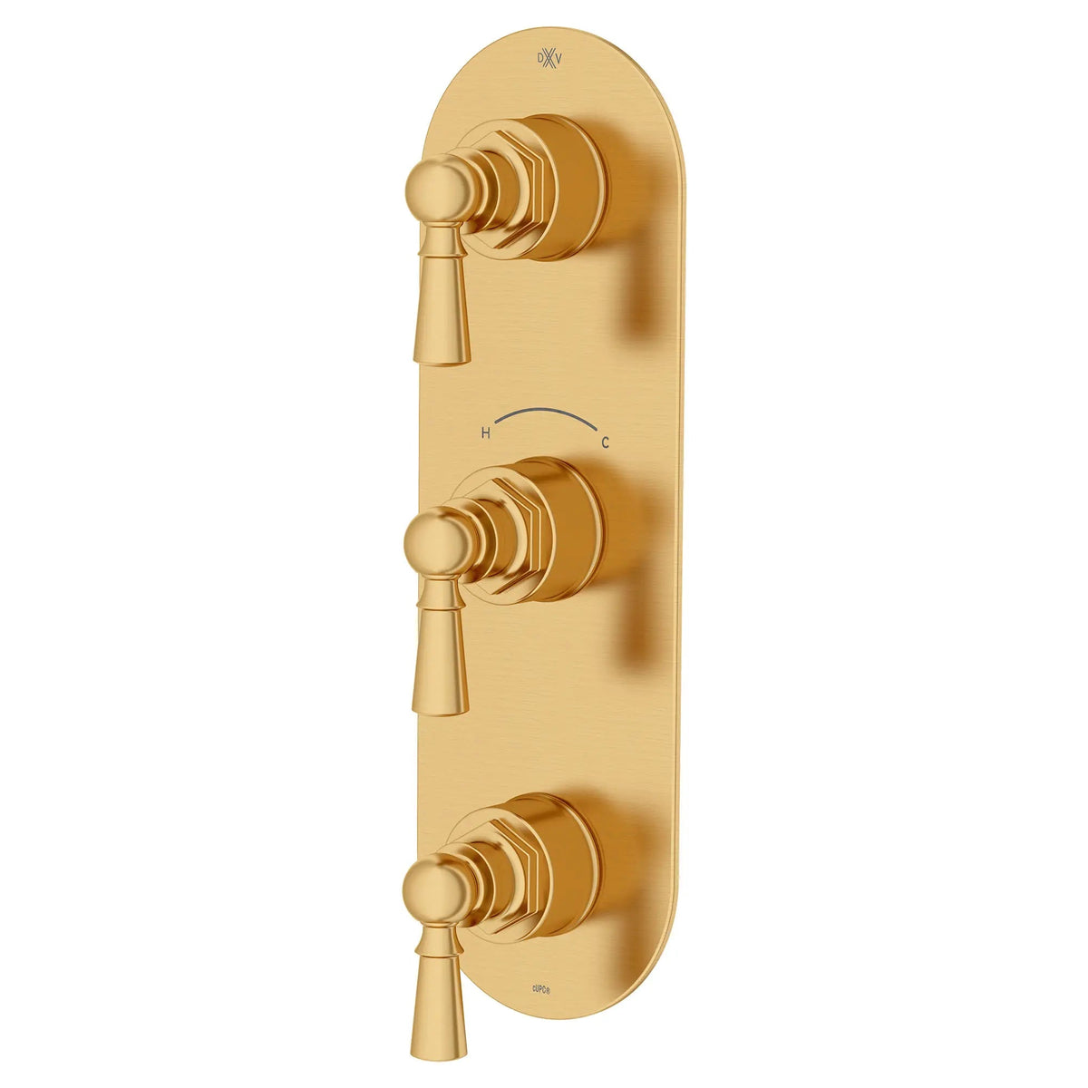 DXV Oak Hill 3-Handle Thermostatic Valve Trim Only with Lever Handles in Satin Brass (D35155537.427) - view 3
