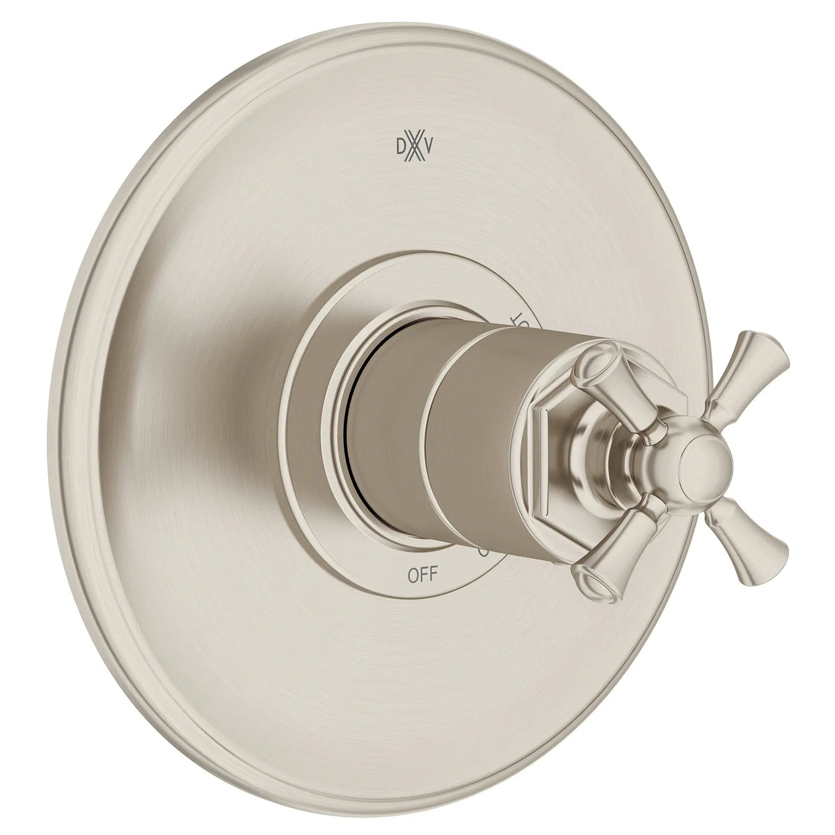 DXV Oak Hill Single Handle Pressure Balance Valve Trim Only with Cross Handle in Brushed Nickel (D35155540.144) - view 2