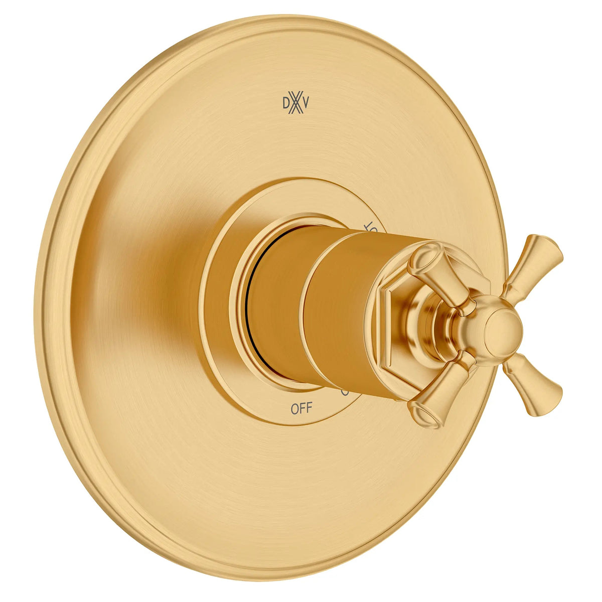 DXV Oak Hill Single Handle Pressure Balance Valve Trim Only with Cross Handle in Satin Brass (D35155540.427) - view 2
