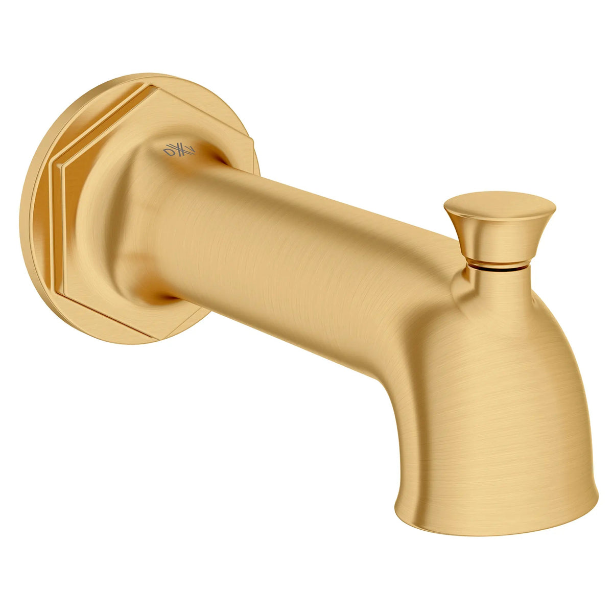 DXV Oak Hill Wall Mount Bathtub Spout with Diverter in Satin Brass (D35155761.427) - view 3
