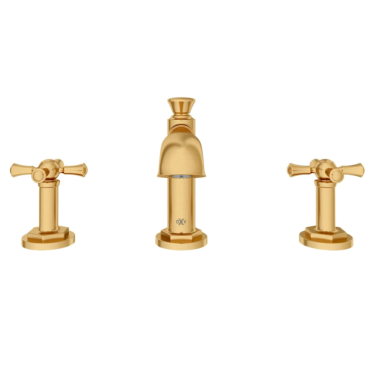 DXV High Spout Widespread With Cross Handles in Satin Brass (D35155840.427) - view 2