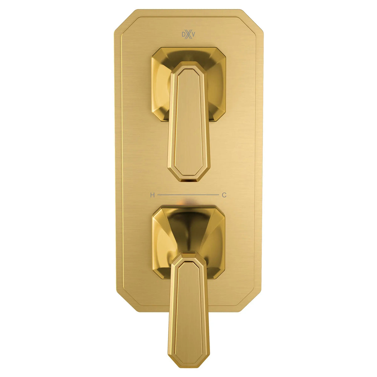 DXV Belshire 2-Handle Thermostatic Valve Trim Only with Lever Handles in Satin Brass (D35170527.427)