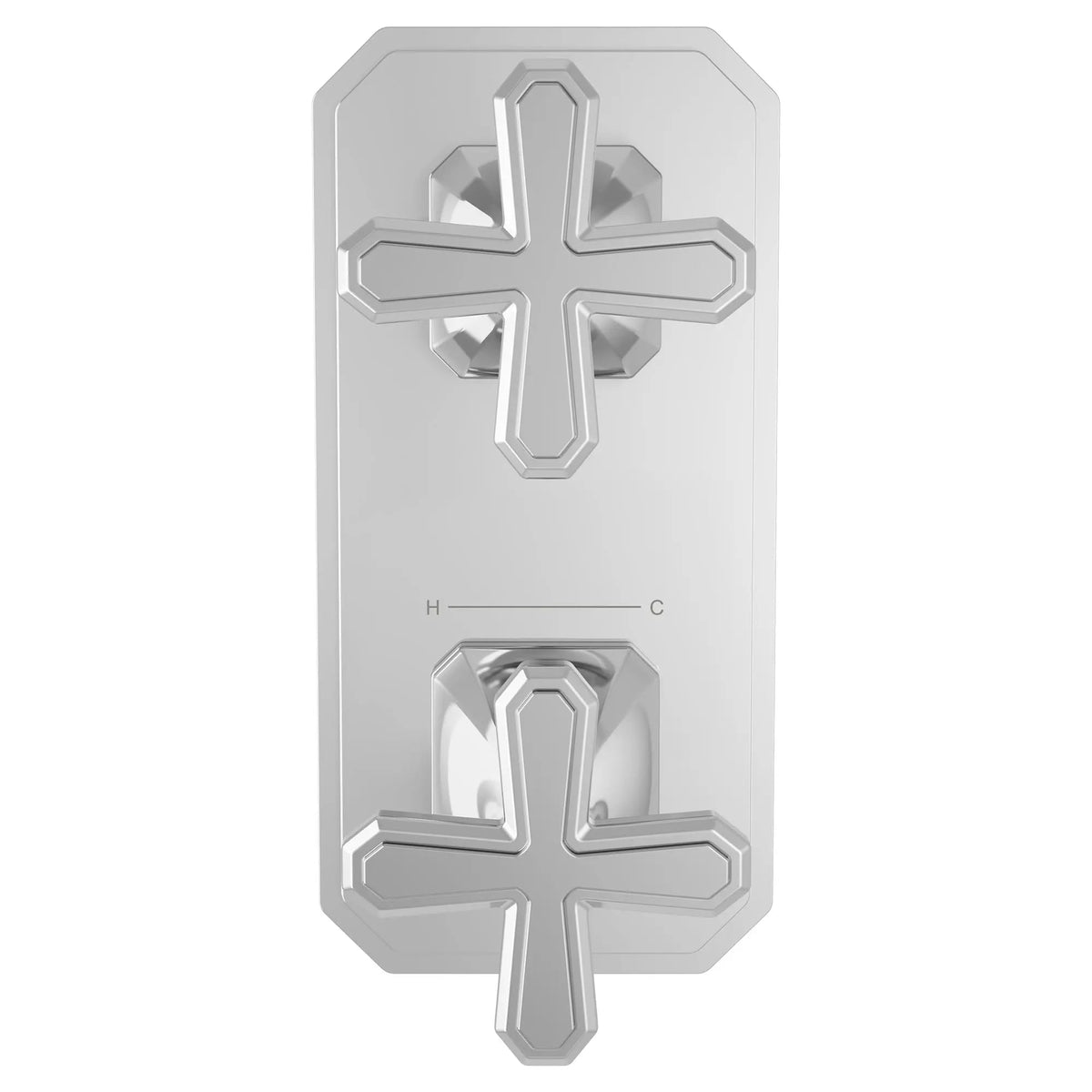 DXV Belshire 2-Handle Thermostatic Valve Trim Only with Cross Handles in Polished Chrome (D35170528.100)