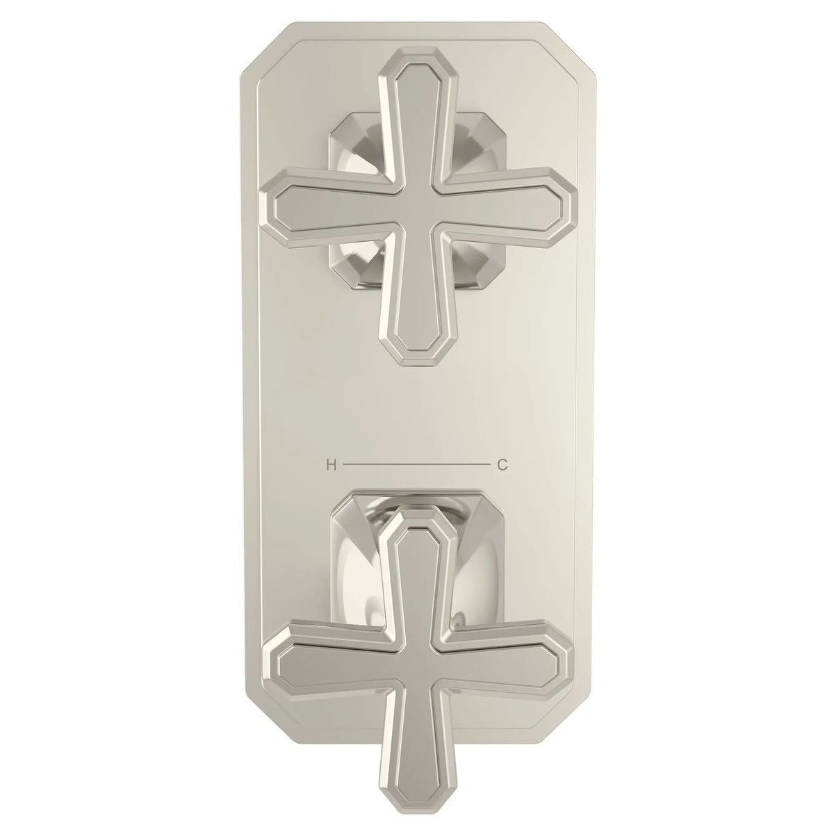 DXV Belshire 2-Handle Thermostatic Valve Trim Only with Cross Handles in Platinum Nickel (D35170528.150)
