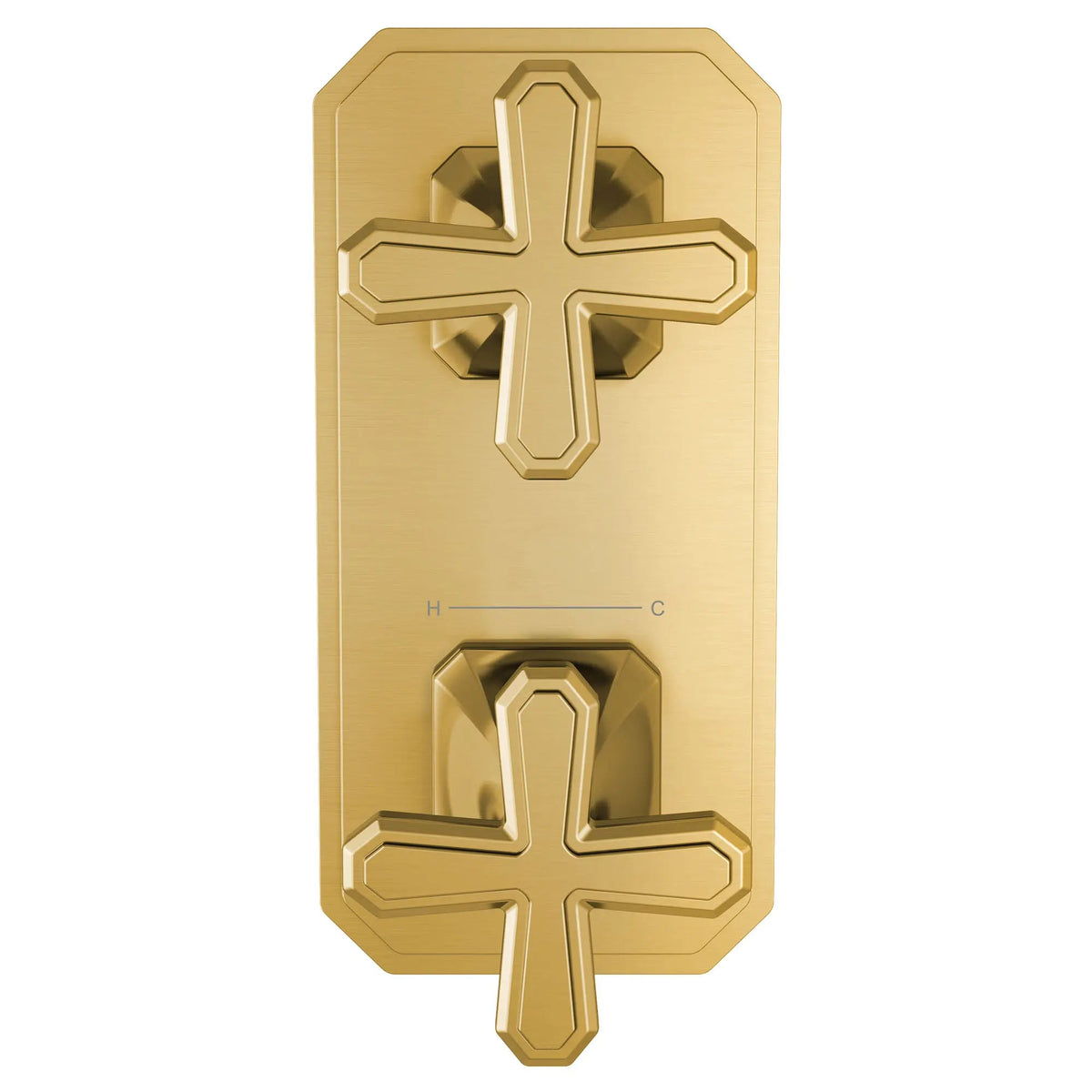 DXV Belshire 2-Handle Thermostatic Valve Trim Only with Cross Handles in Satin Brass (D35170528.427)