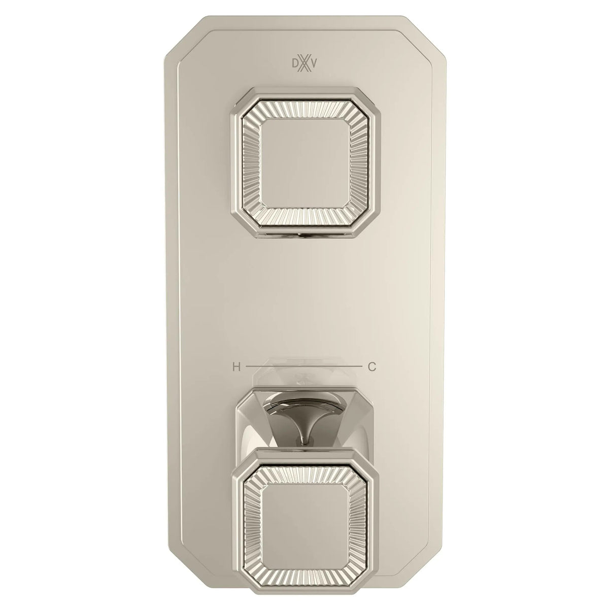 DXV Belshire 2-Handle Thermostatic Valve Trim Only with Cushion Handles in Platinum Nickel (D35170529.150)