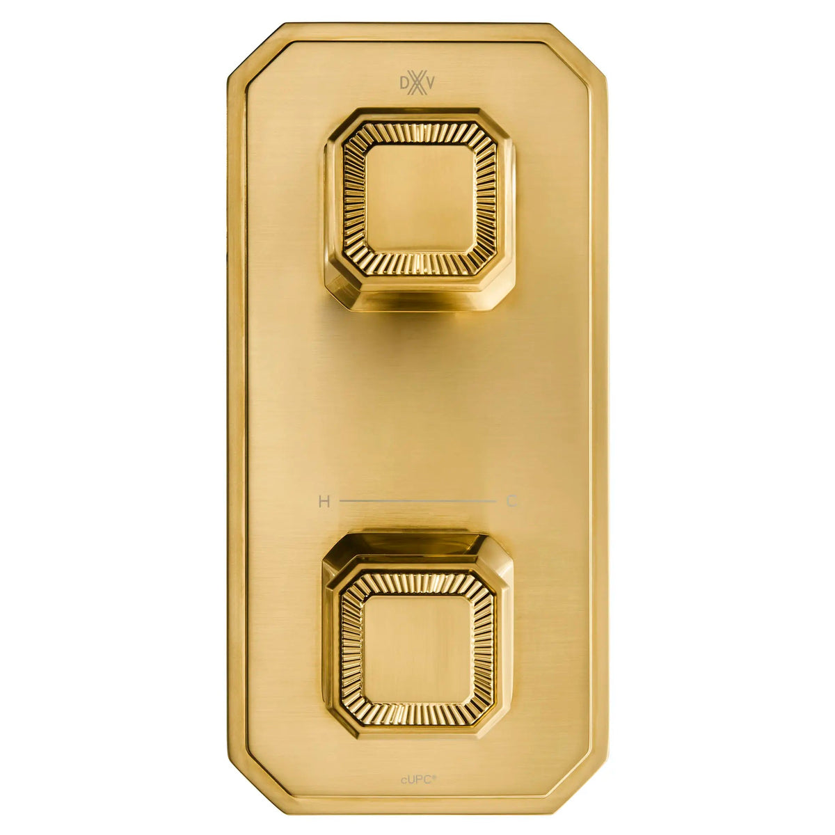 DXV Belshire 2-Handle Thermostatic Valve Trim Only with Cushion Handles in Satin Brass (D35170529.427)