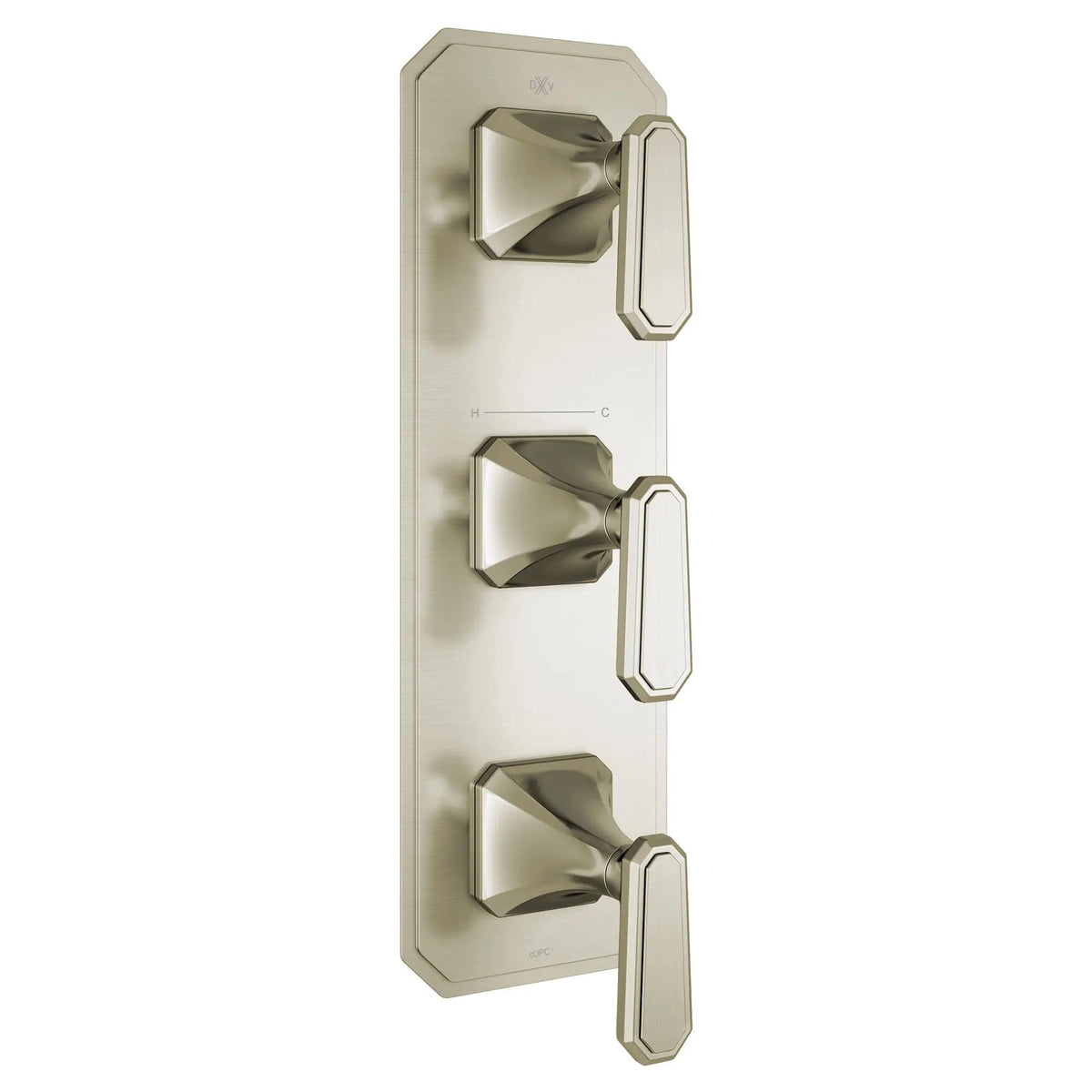 DXV Belshire 3-Handle Thermostatic Valve Trim Only with Lever Handles in Brushed Nickel (D35170537.144)