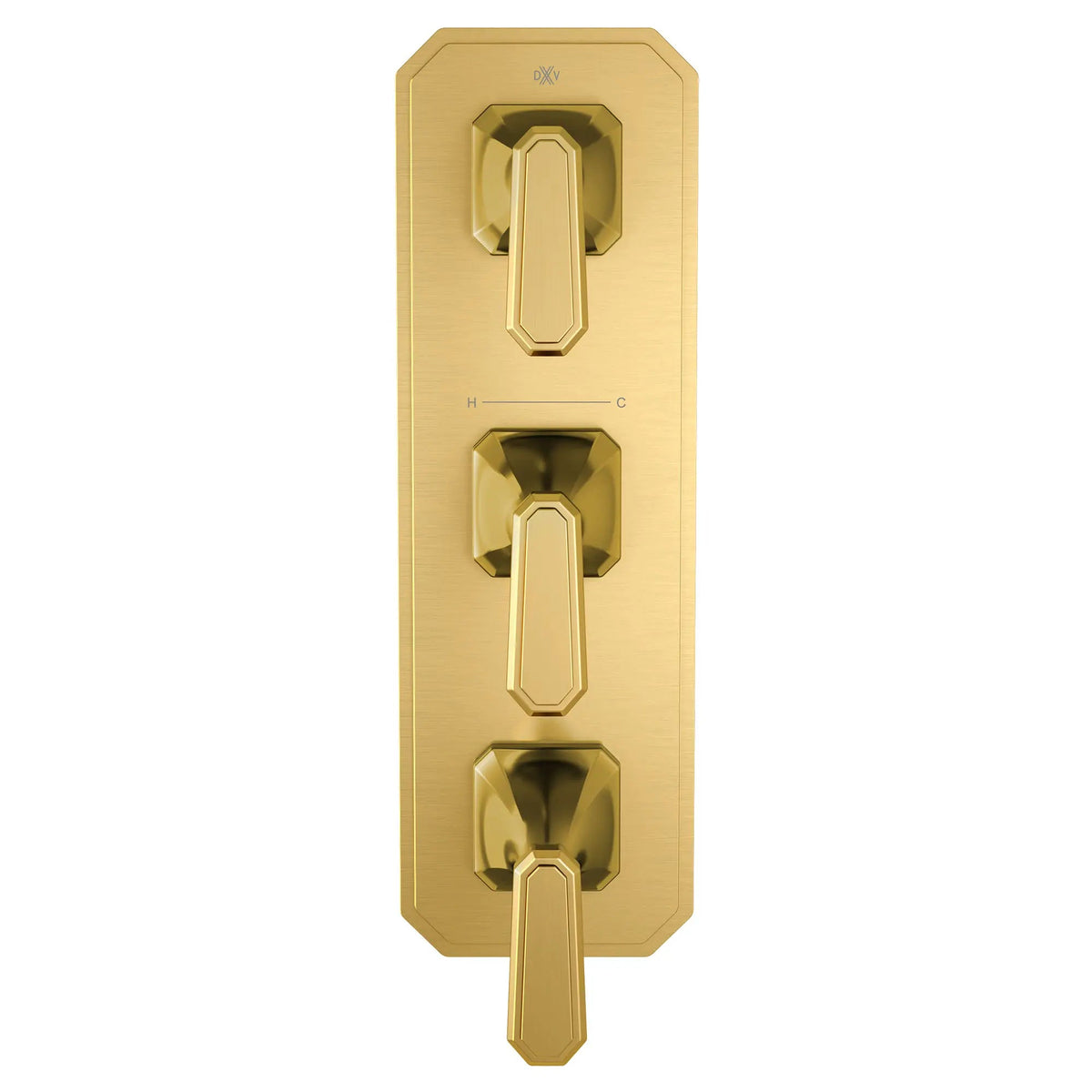 DXV Belshire 3-Handle Thermostatic Valve Trim Only with Lever Handles in Satin Brass (D35170537.427)