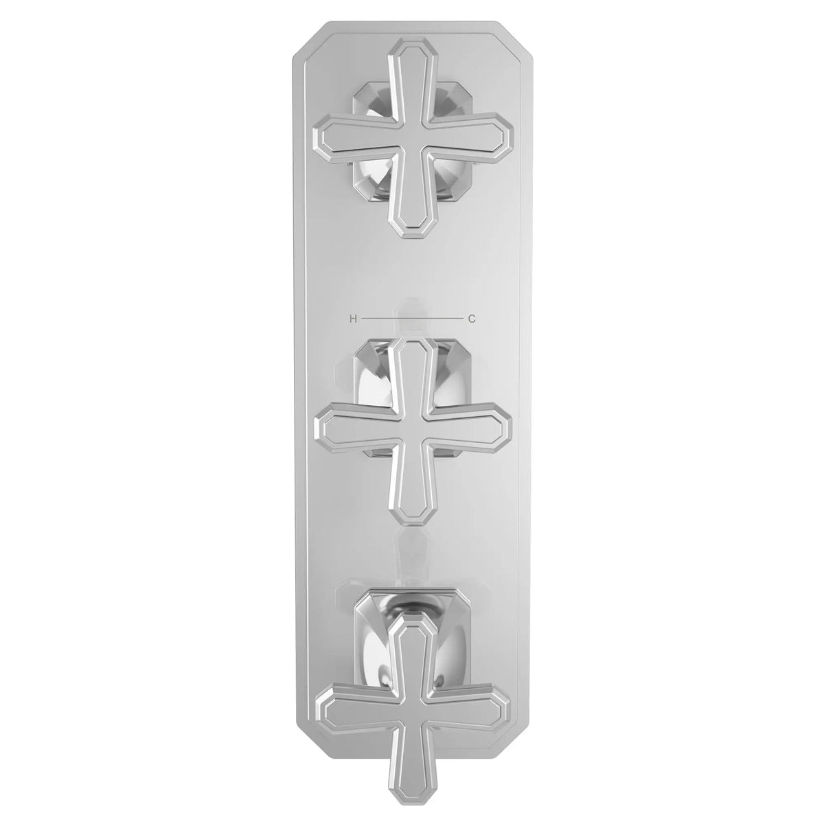 DXV Belshire 3-Handle Thermostatic Valve Trim Only with Cross Handles in Polished Chrome (D35170538.100)