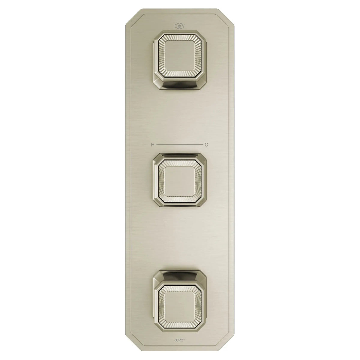 DXV Belshire 3-Handle Thermostatic Valve Trim Only with Cushion Handles in Brushed Nickel (D35170539.144)