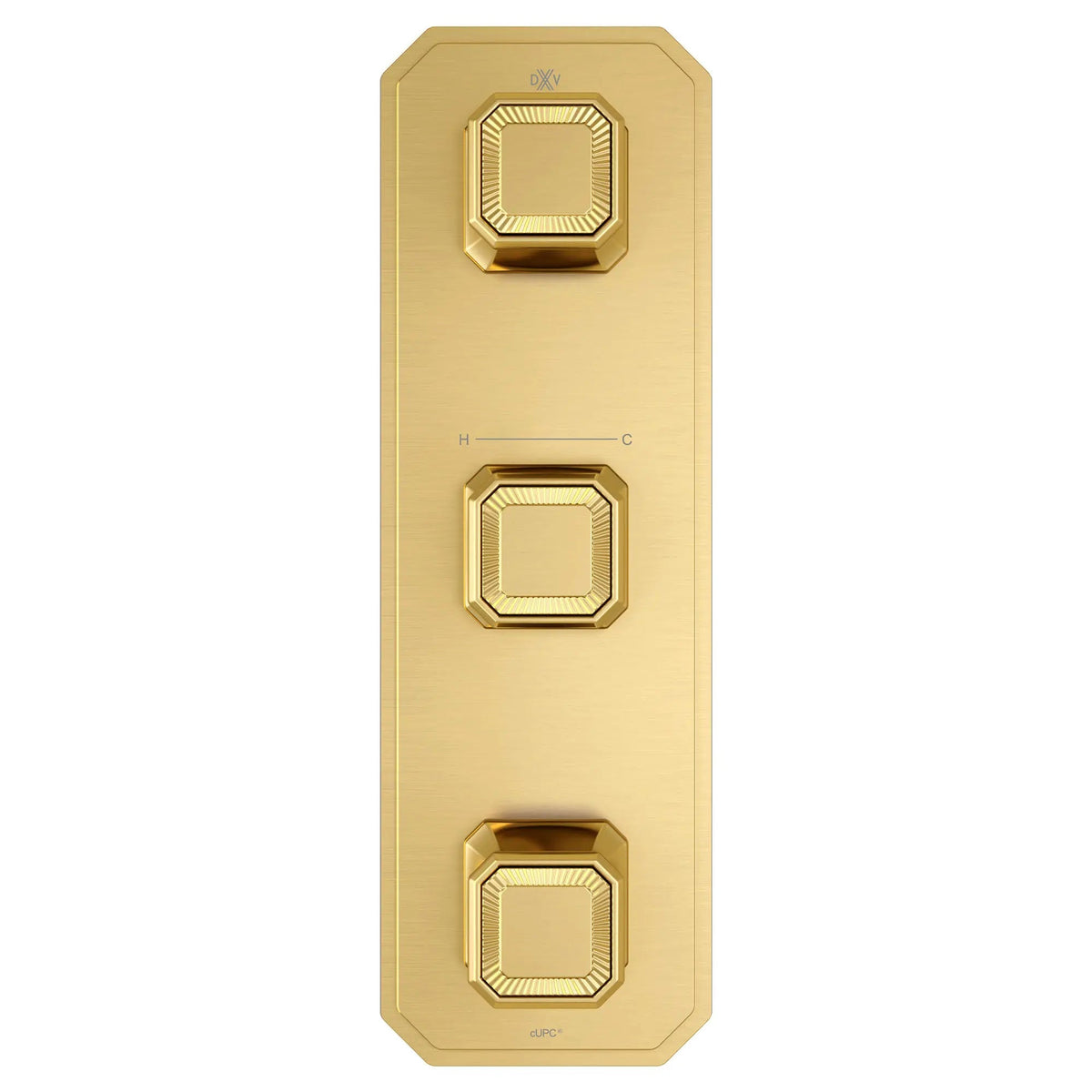 DXV Belshire 3-Handle Thermostatic Valve Trim Only with Cushion Handles in Satin Brass (D35170539.427)