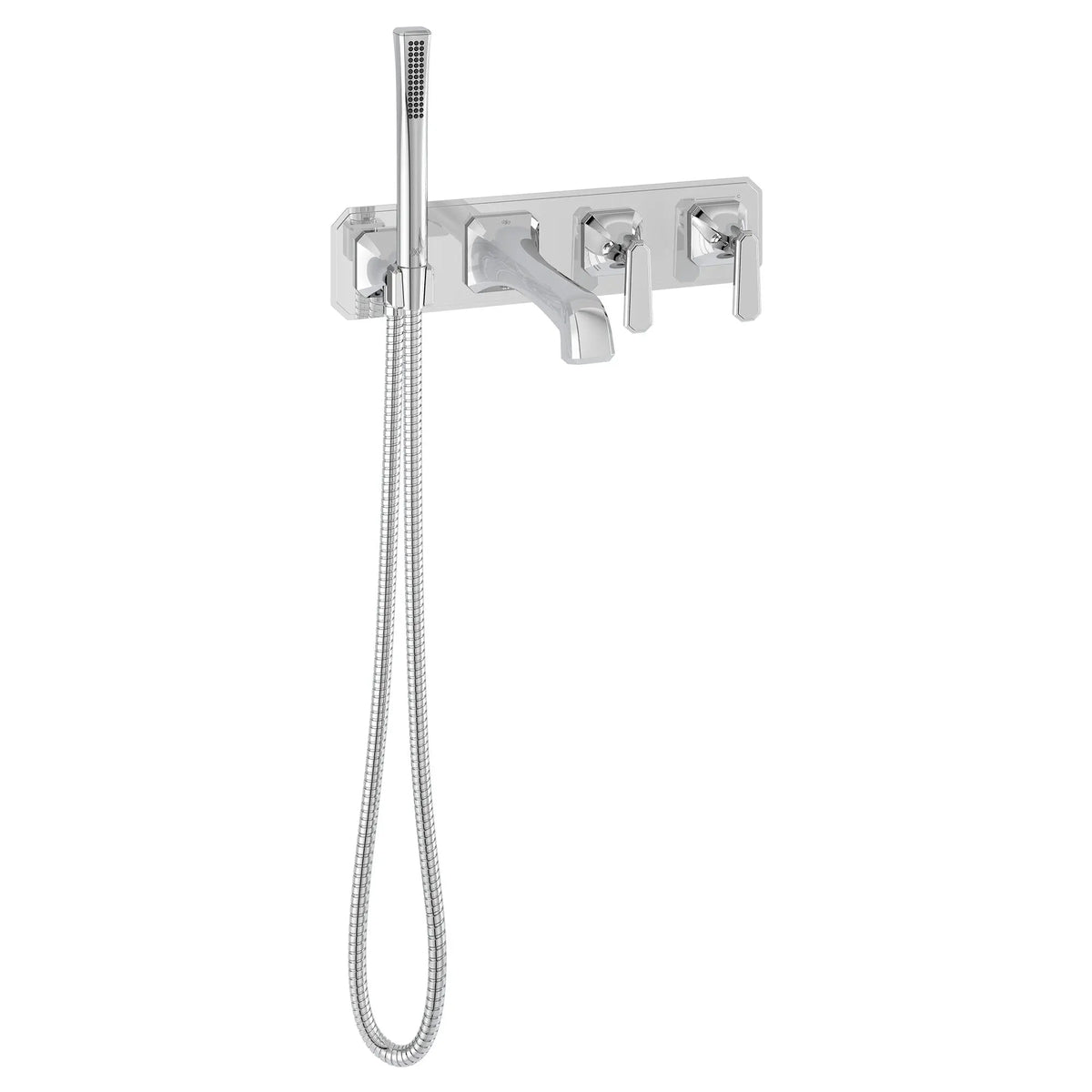 DXV Belshire 2-Handle Wall Mount Bathtub Faucet with Hand Shower and Lever Handles in Polished Chrome (D35170980.100)