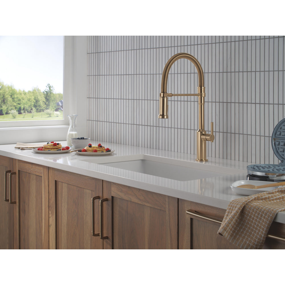 Delta Cordova-Kitchen Pro Faucet Spring Spout