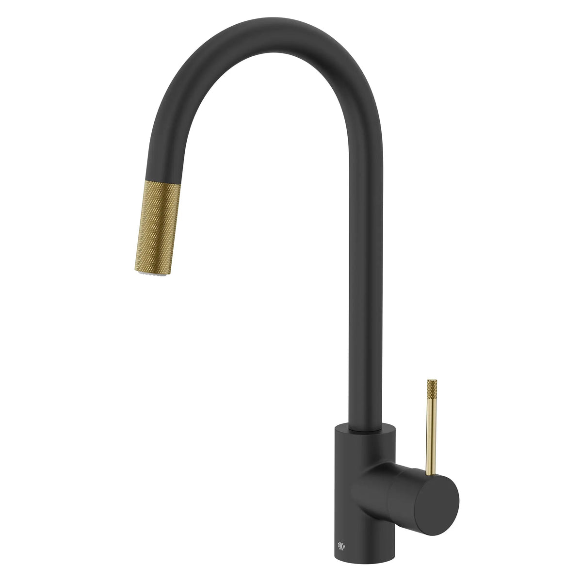 DXV Etre Single Handle Pull-Down Kitchen Faucet with Lever Handle in Matte Black/Satin Brass (D35404300.249) - view 3