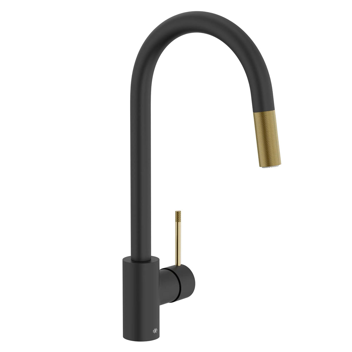 DXV Etre Single Handle Pull-Down Kitchen Faucet with Lever Handle in Matte Black/Satin Brass (D35404300.249) - view 4