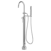 DXV Equility Round Floor Mount Bathtub Filler with Hand Shower and Lever Handle in Polished Chrome (D3590197C.100)