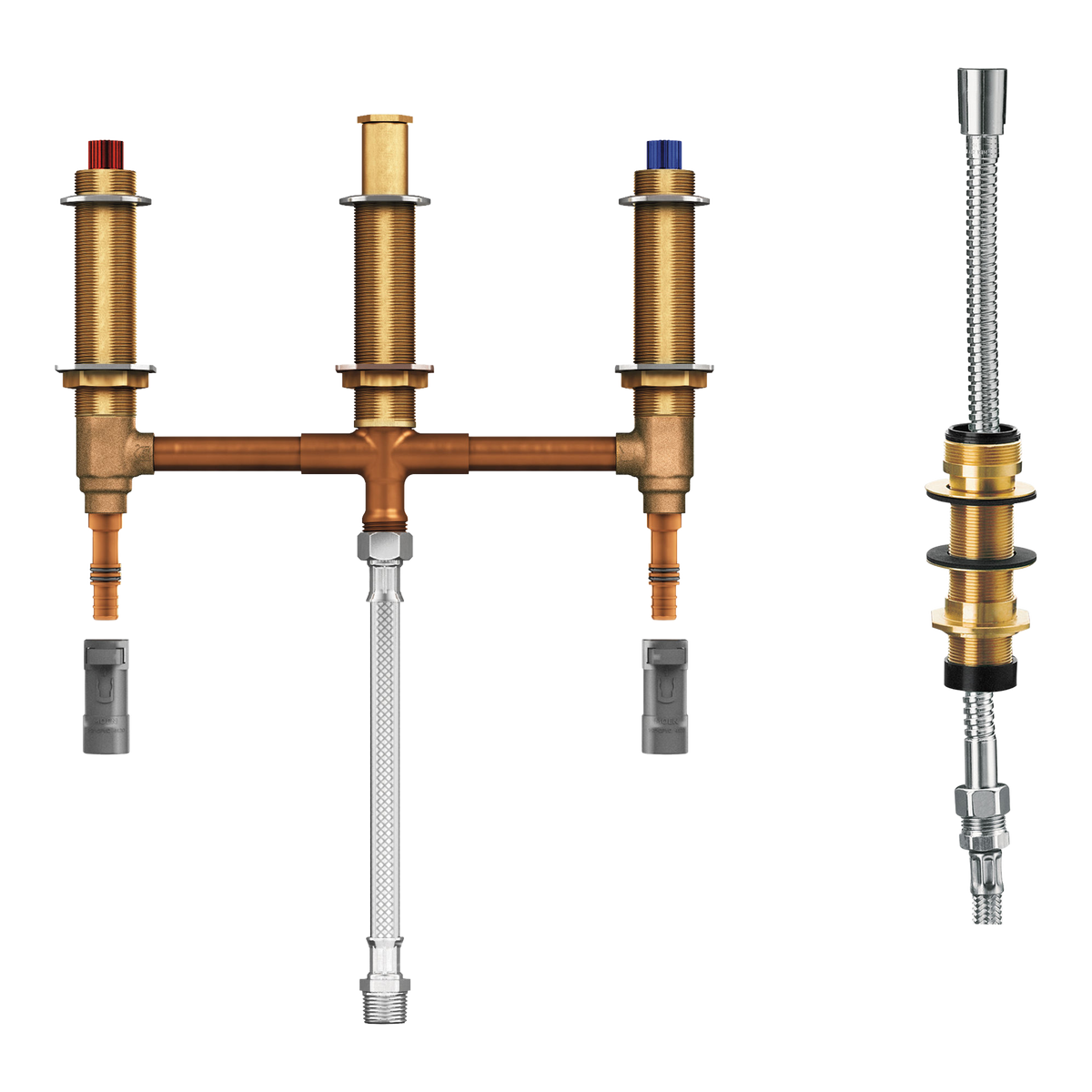 Moen Roman Tub with Shower Diverter 10" Centers 1/2" Pex with 1/2" Cpvc Adapters 9797 in Chrome (9797)