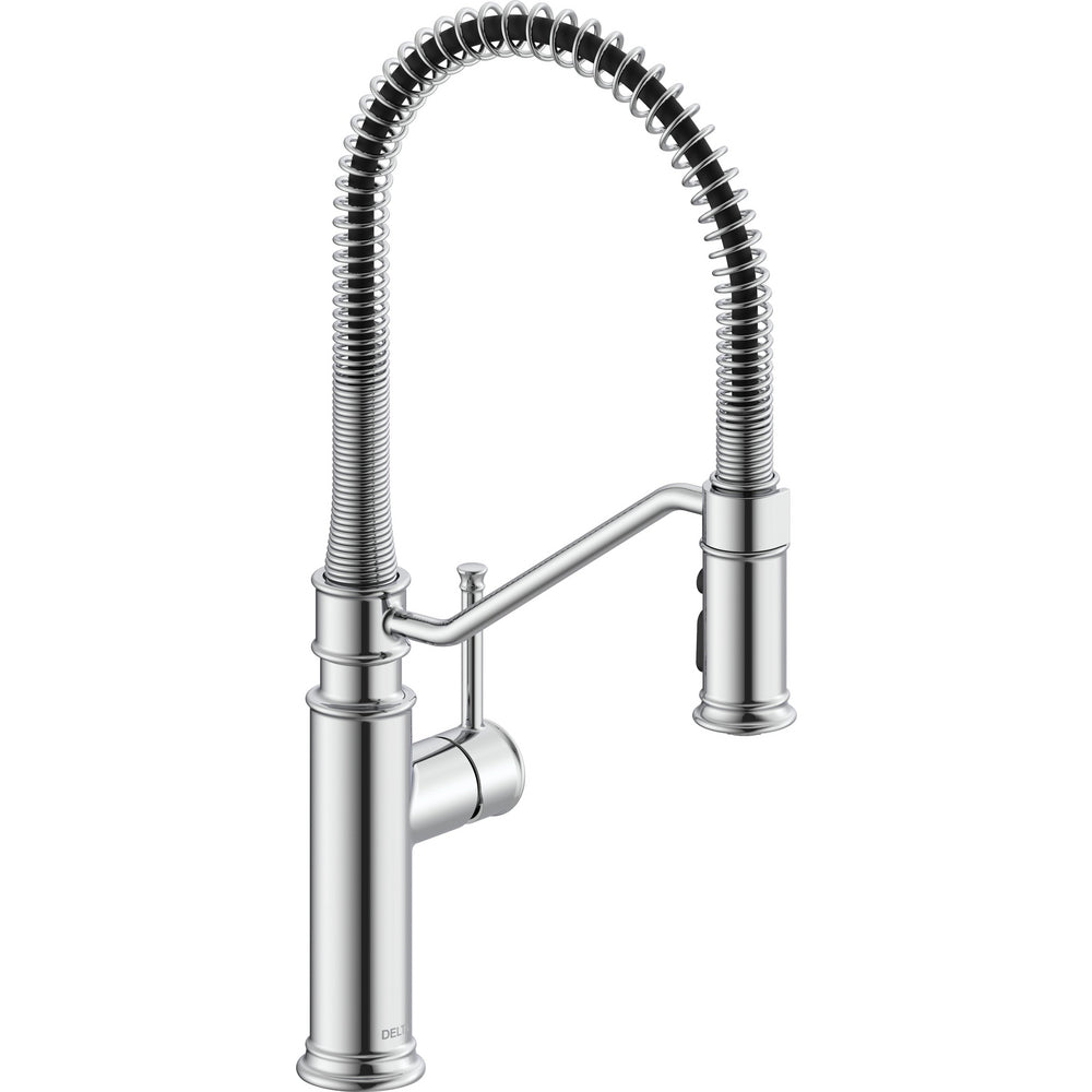 Delta Prodeco Pulldown Industrial Spring Kitchen Faucet - Chrome
