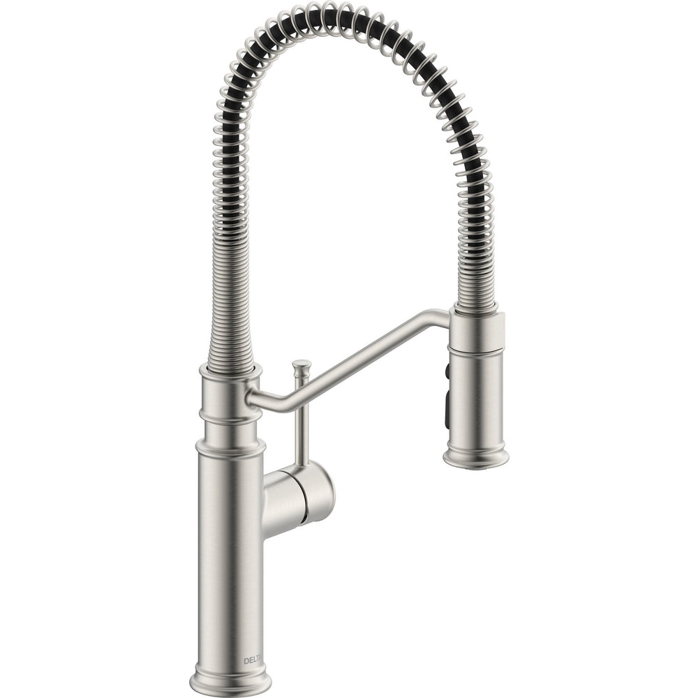 Delta Prodeco Pulldown Industrial Spring Kitchen Faucet - Stainless