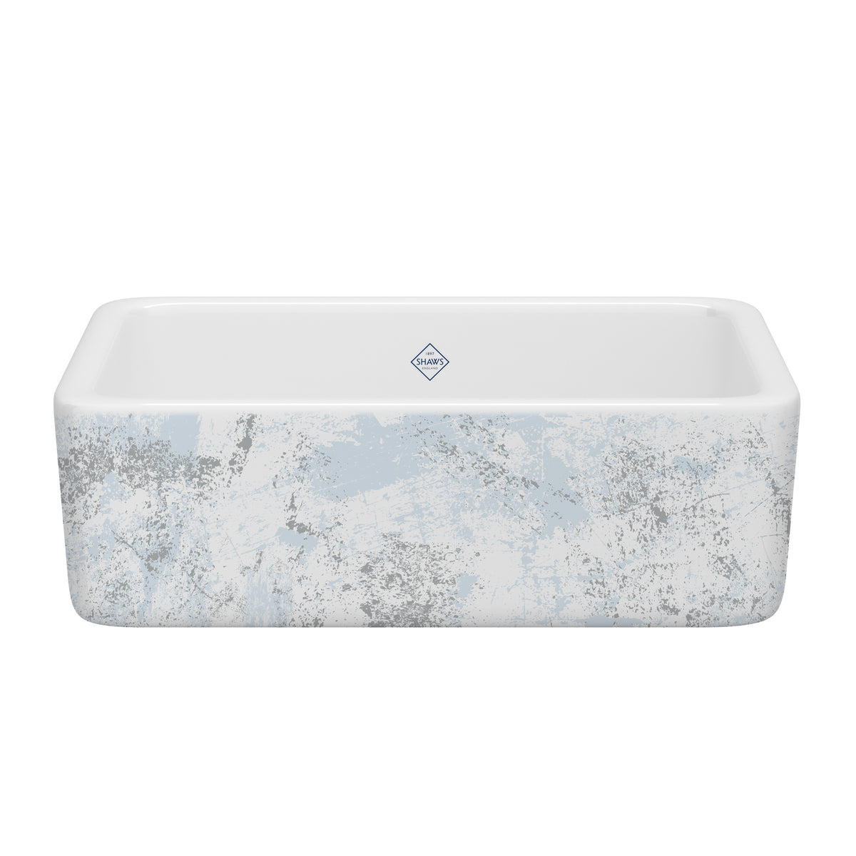 Shaws Lancaster 30" Single Bowl Farmhouse Apron Front Fireclay Kitchen Sink RC3018 - Patina Blue/Silver