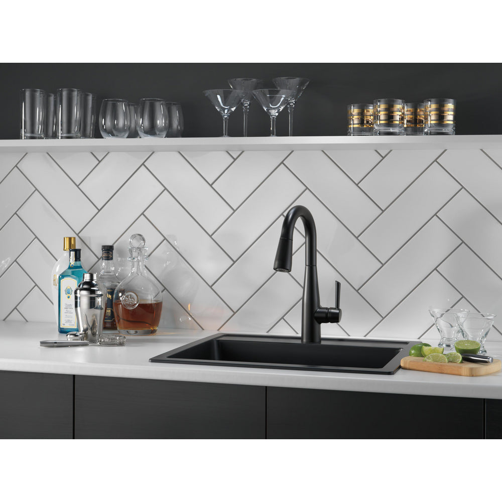 Delta Single Handle Pull-Down Bar/Prep Faucet - Matte Black