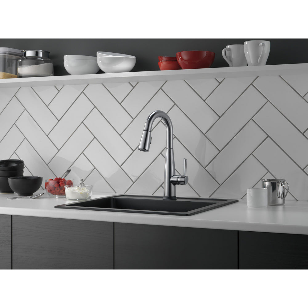 Delta Essa Single Handle Pull-Down Bar/Prep Faucet - Arctic Stainless