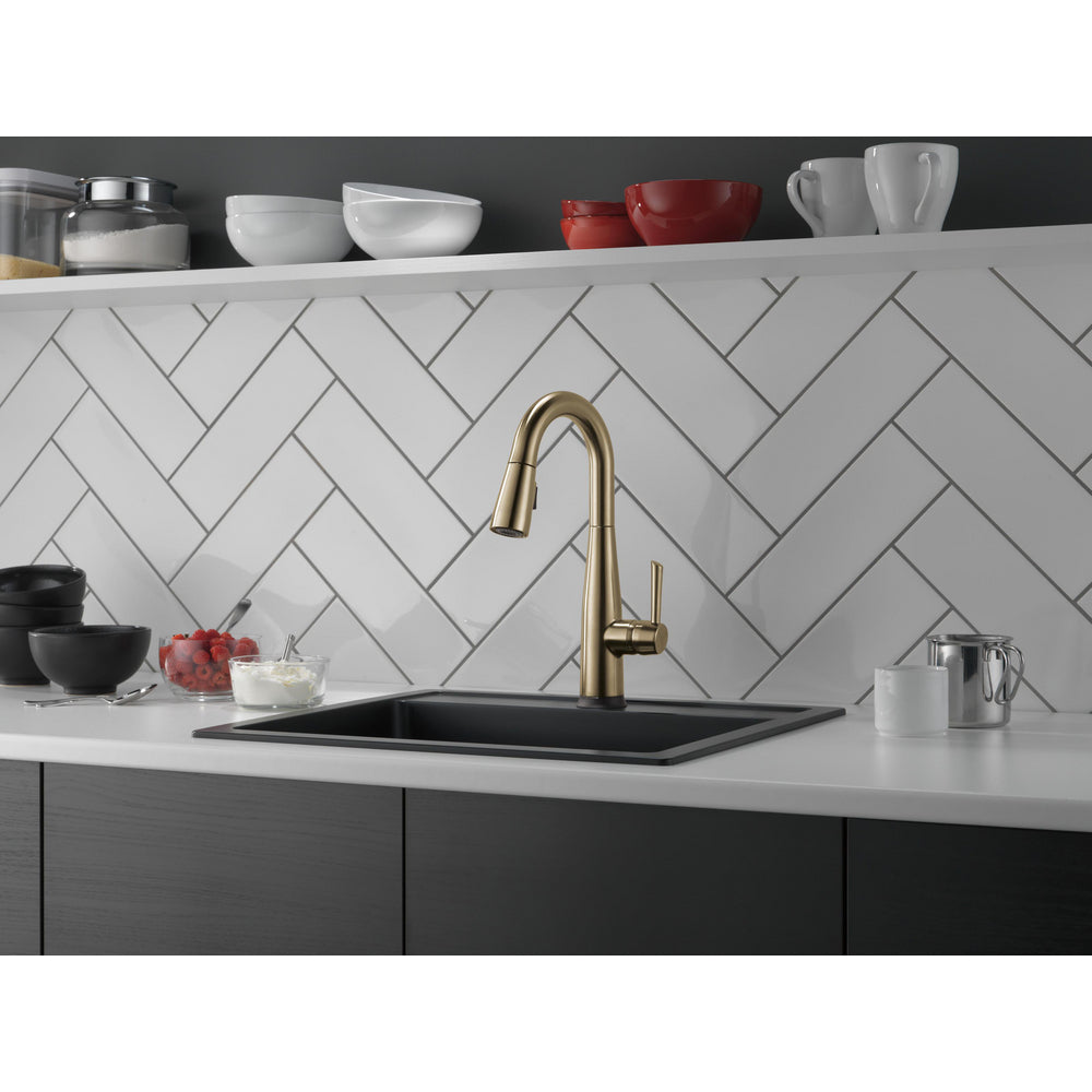 Delta Essa Single Handle Pull-Down Bar/Prep Faucet - Champagne Bronze