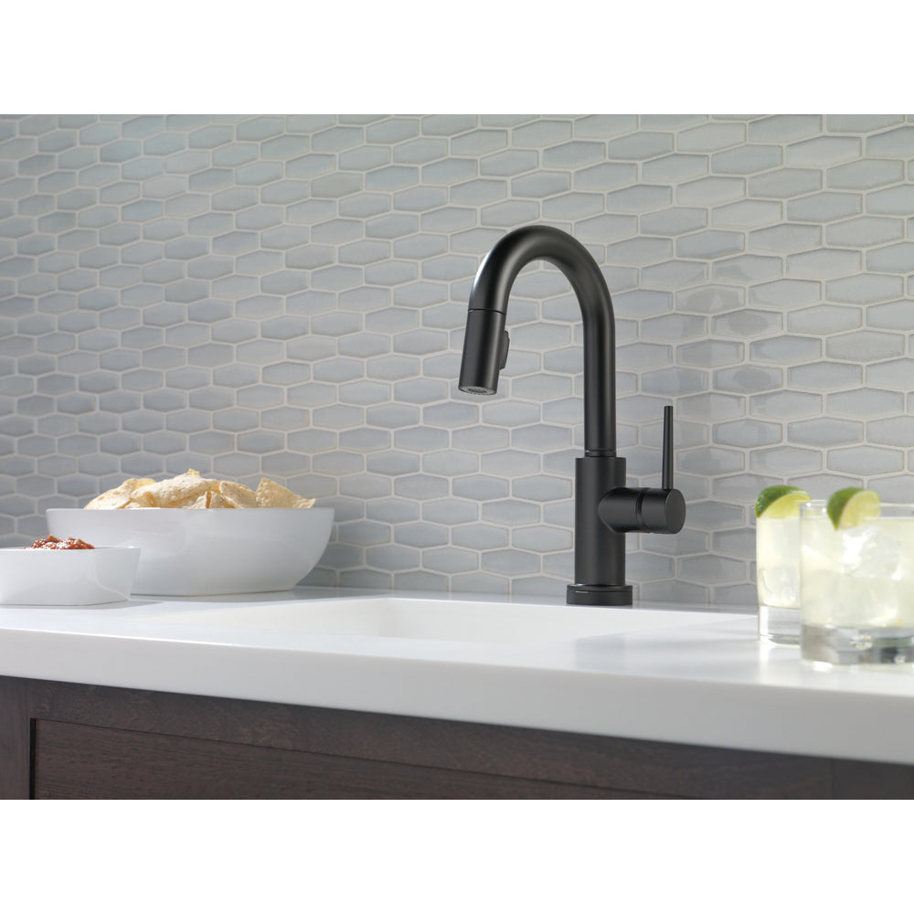 Delta Trinsic Pull-Down Bar/Prep Faucet With T2O - Matte Black