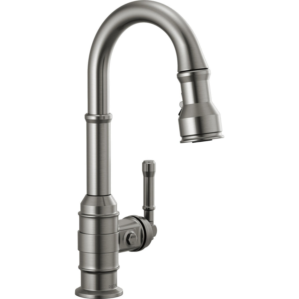 Delta Broderick Pull-Down Bar/Prep Faucet 1L - Black Stainless