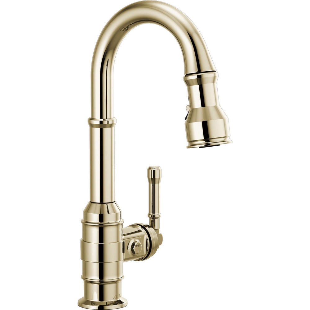 Delta Broderick Pull-Down Bar/Prep Faucet 1L - Polished Nickel