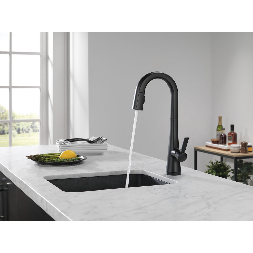 Delta Monrovia Bar Prep Pulldown With Touch Lumicoat - Matte Black
