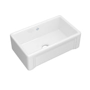 Shaws Egerton 30" Single Bowl Farmhouse Apron Front Fireclay Kitchen Sink RC3017 - White