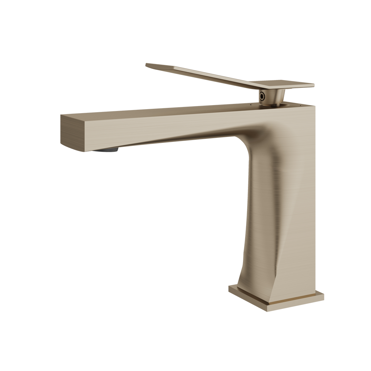 Aquabrass Chicane Single-hole Lavatory Faucet 19014 in brushed nickel
