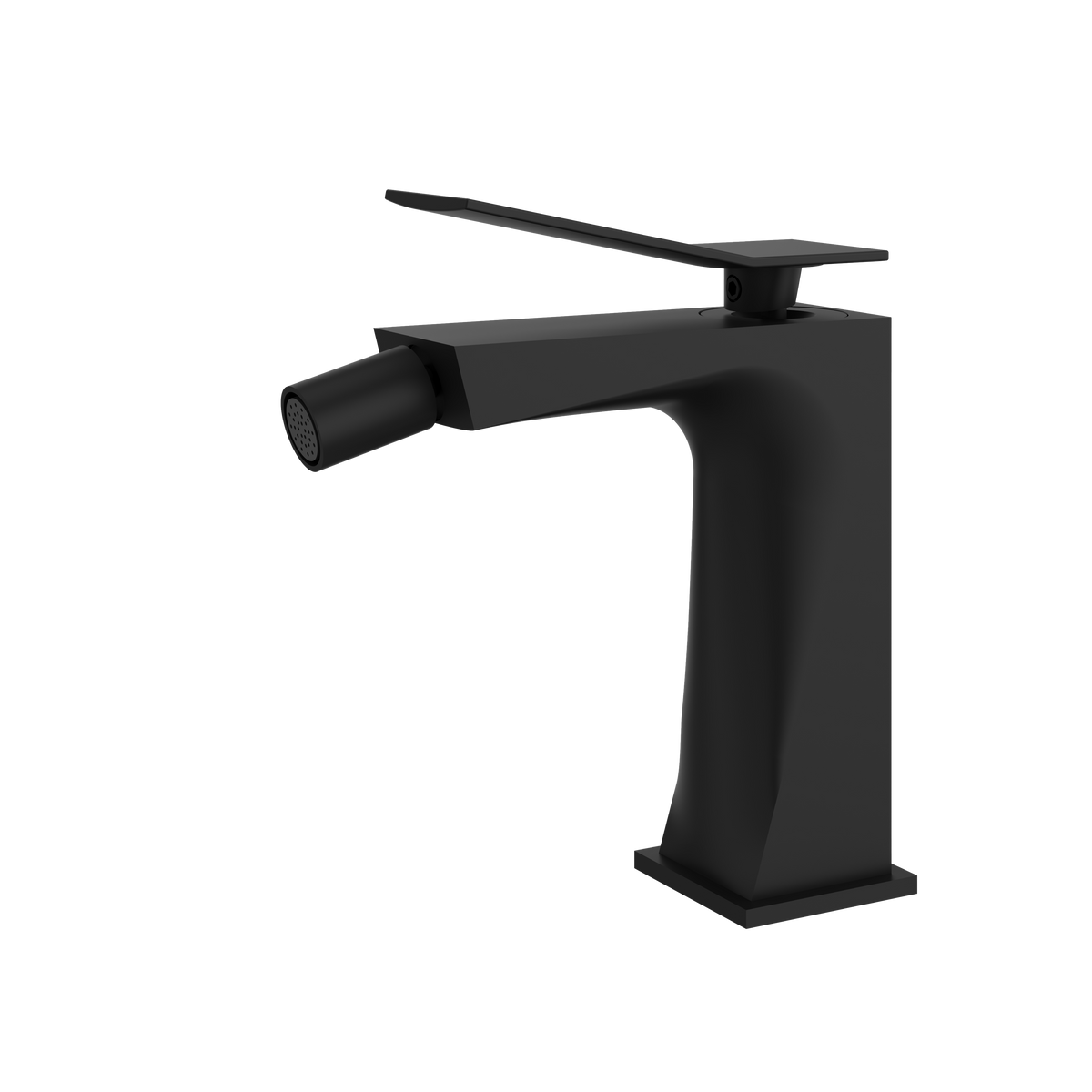 Aquabrass Chicane Single-hole Bidet with Swivel Spray 19024 in black