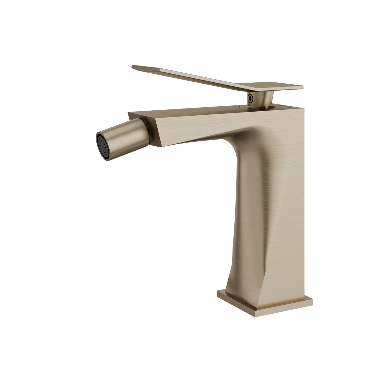 Aquabrass Chicane Single-hole Bidet with Swivel Spray 19024 in brushed nickel