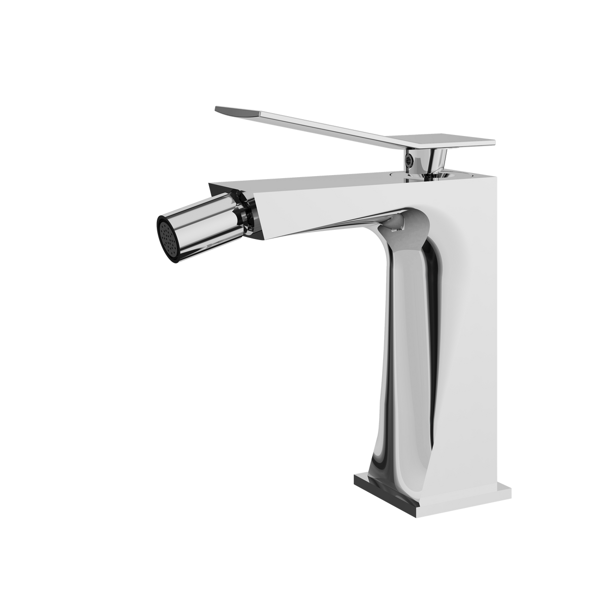 Aquabrass Chicane Single-hole Bidet with Swivel Spray 19024 in polished chrome