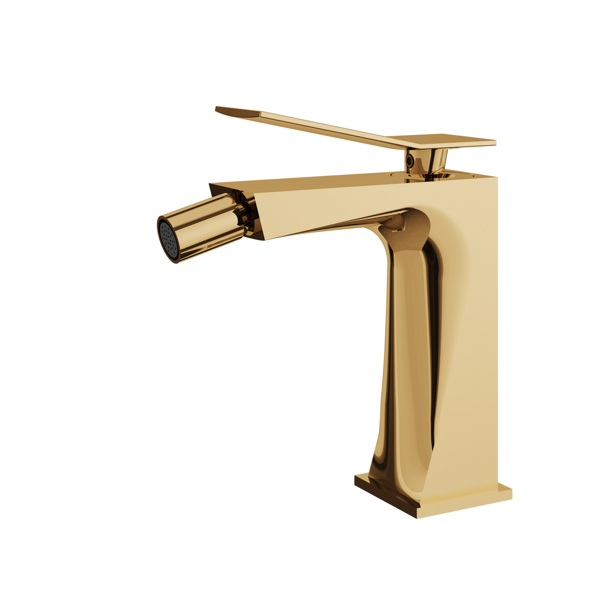 Aquabrass Chicane Single-hole Bidet with Swivel Spray 19024 in polished gold