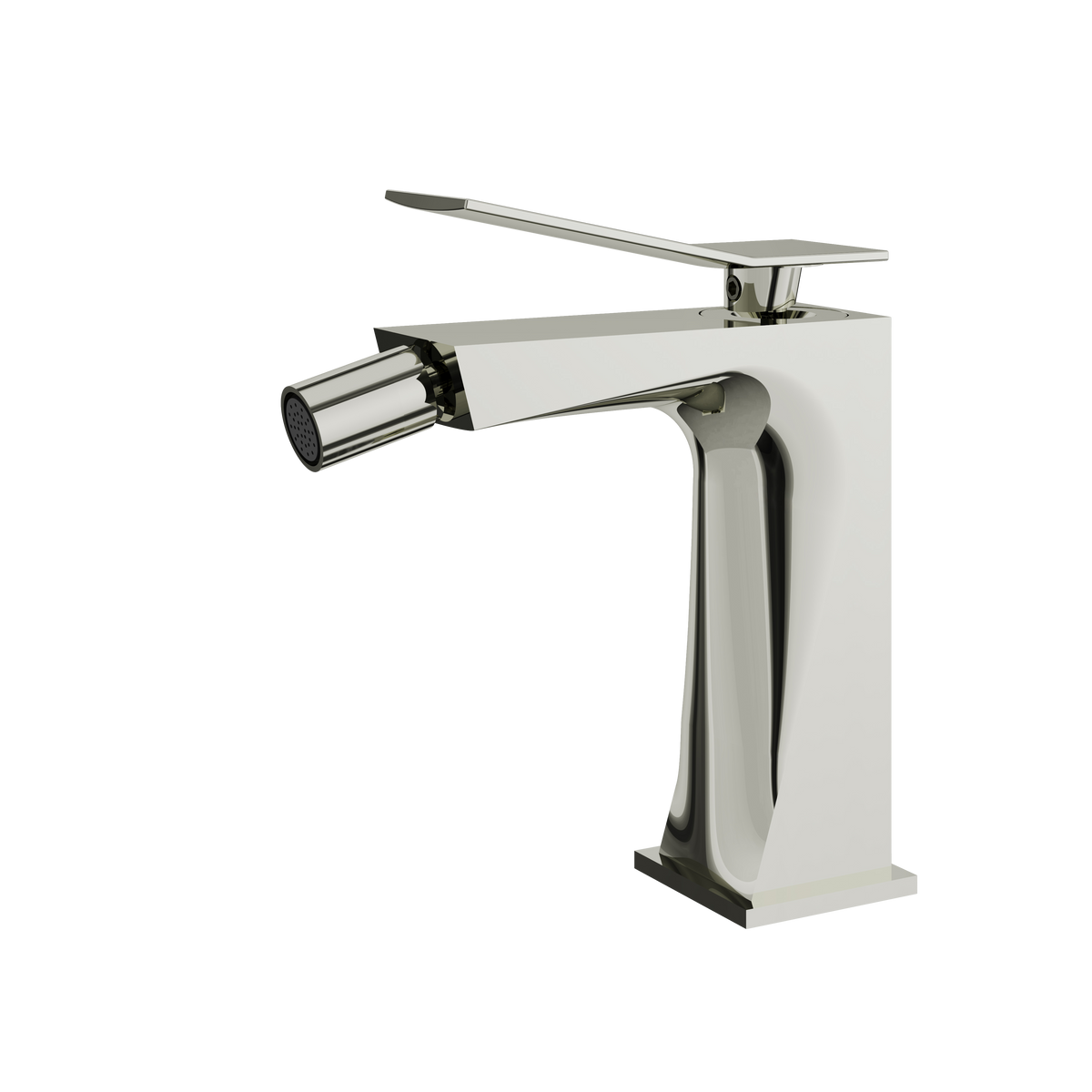 Aquabrass Chicane Single-hole Bidet with Swivel Spray 19024 in polished nickel
