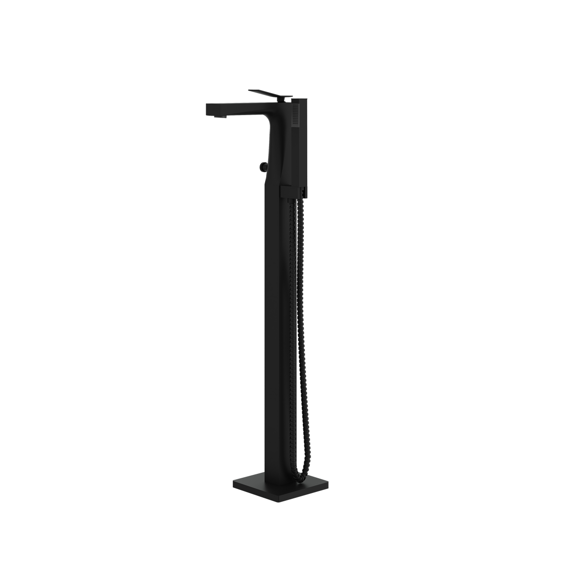 Aquabrass Chicane Floormount Tub Filler with Handshower 19N85 in black