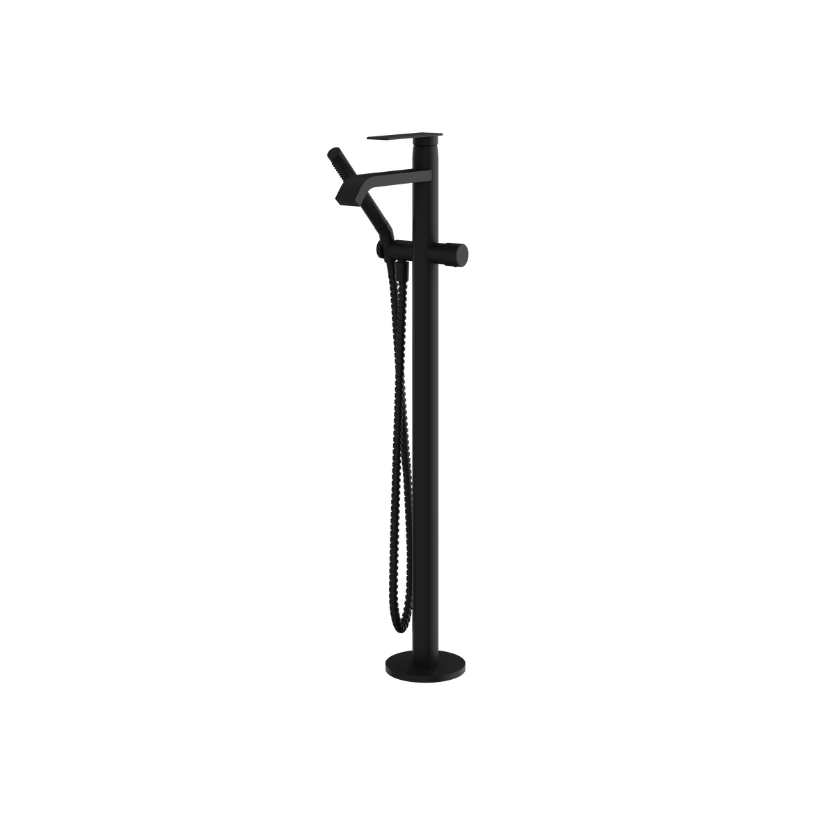 Aquabrass Tosca Floormount Tub Filler with Handshower 34085 in black